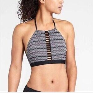 𝅺Athleta Jacquard High Neck Ladder Bikini Top